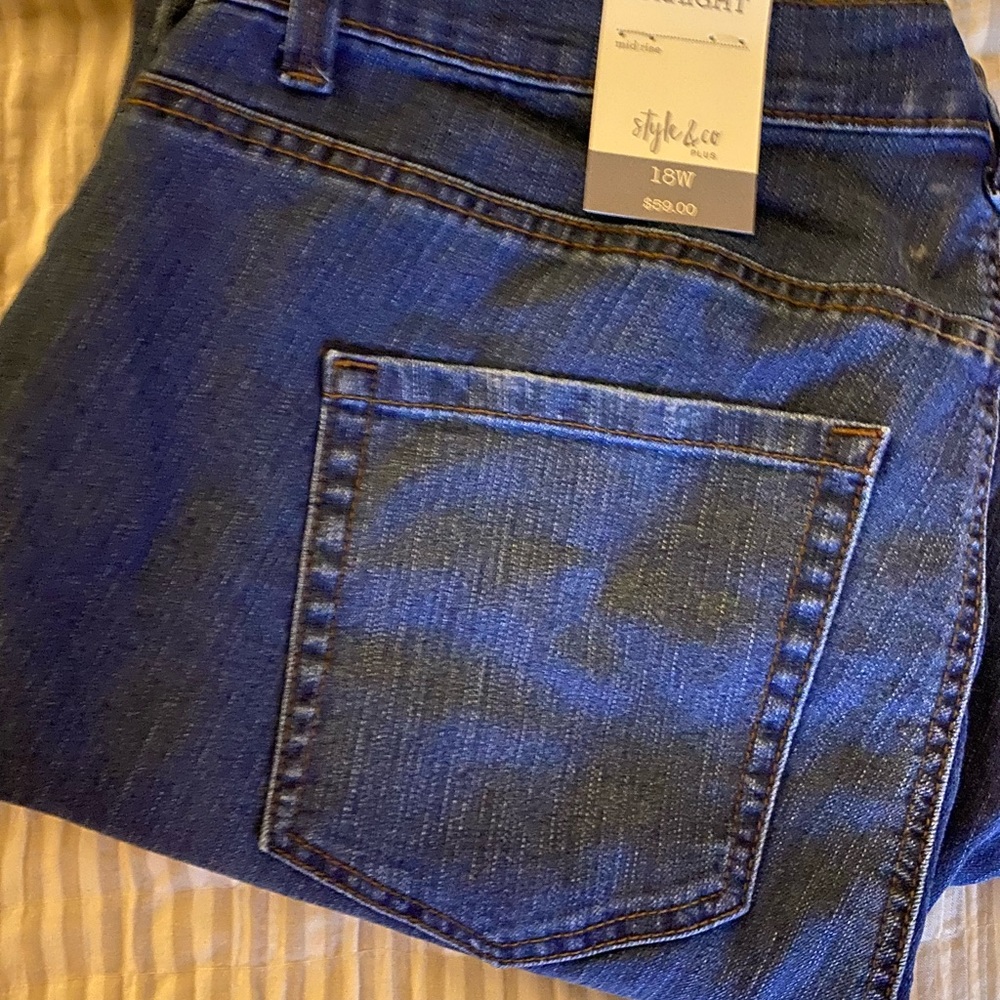 Brand new macys dark jeans - straight cut